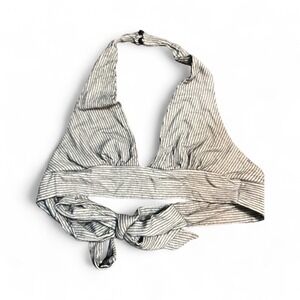 Lily Stem Striped Halter Tie‎ Crop Top – Adjustable Fit